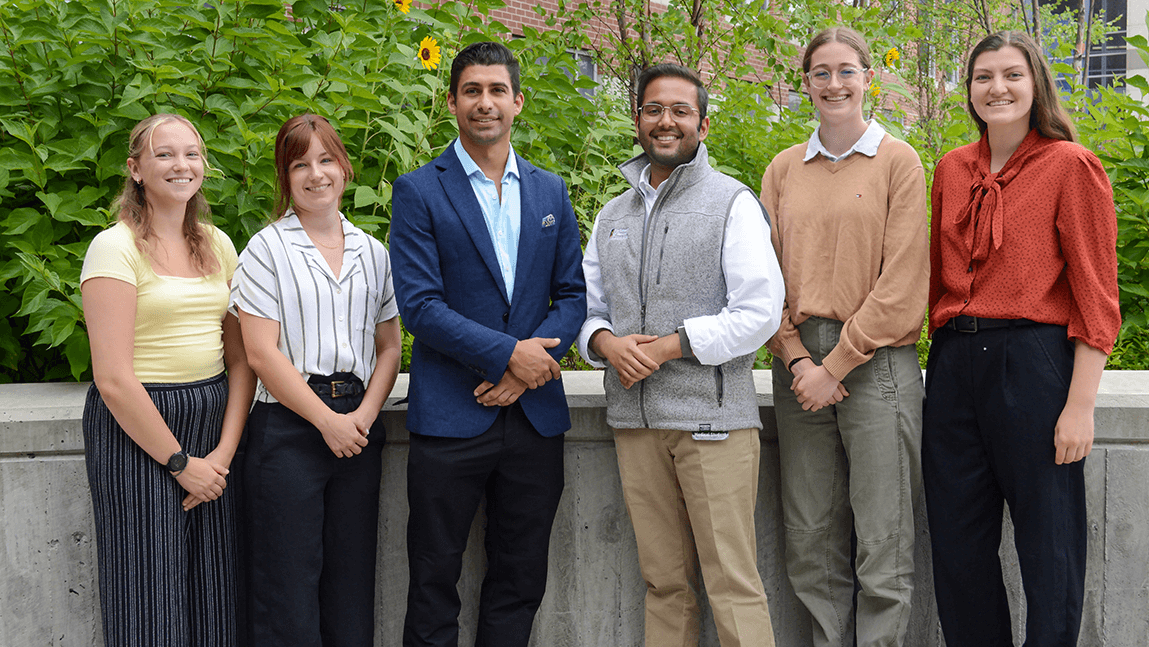 Caporizzo Lab team (L-R: Melinda Wetzel, Jessi Bak, Matthew Caporizzo, Ph.D., Raihan Kabir, Julia Shrier, Emmaleigh Hancock)