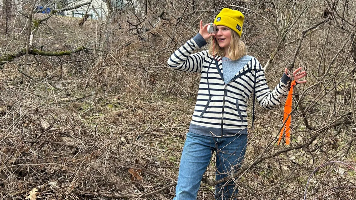 Woman on a walking trail