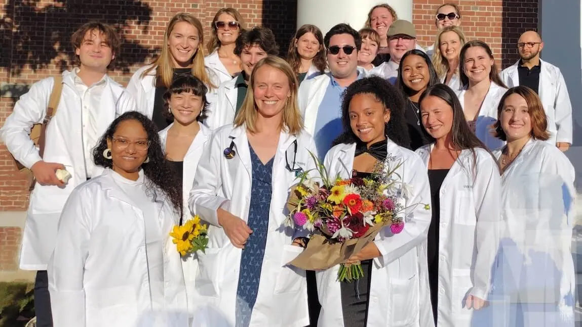 a group of nursing students pose for photo