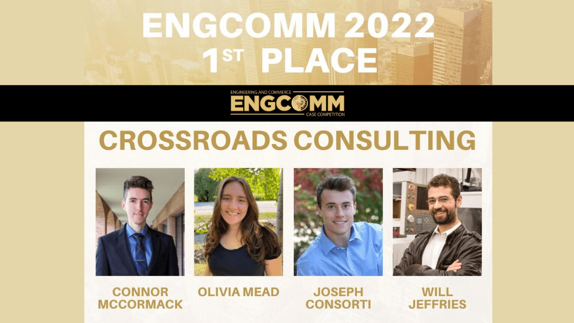 Congratulations to Connor McCormack, Olivia Mead, Joseph Consorti & Will Jeffries for coming in 1st place at ENGCOMM!