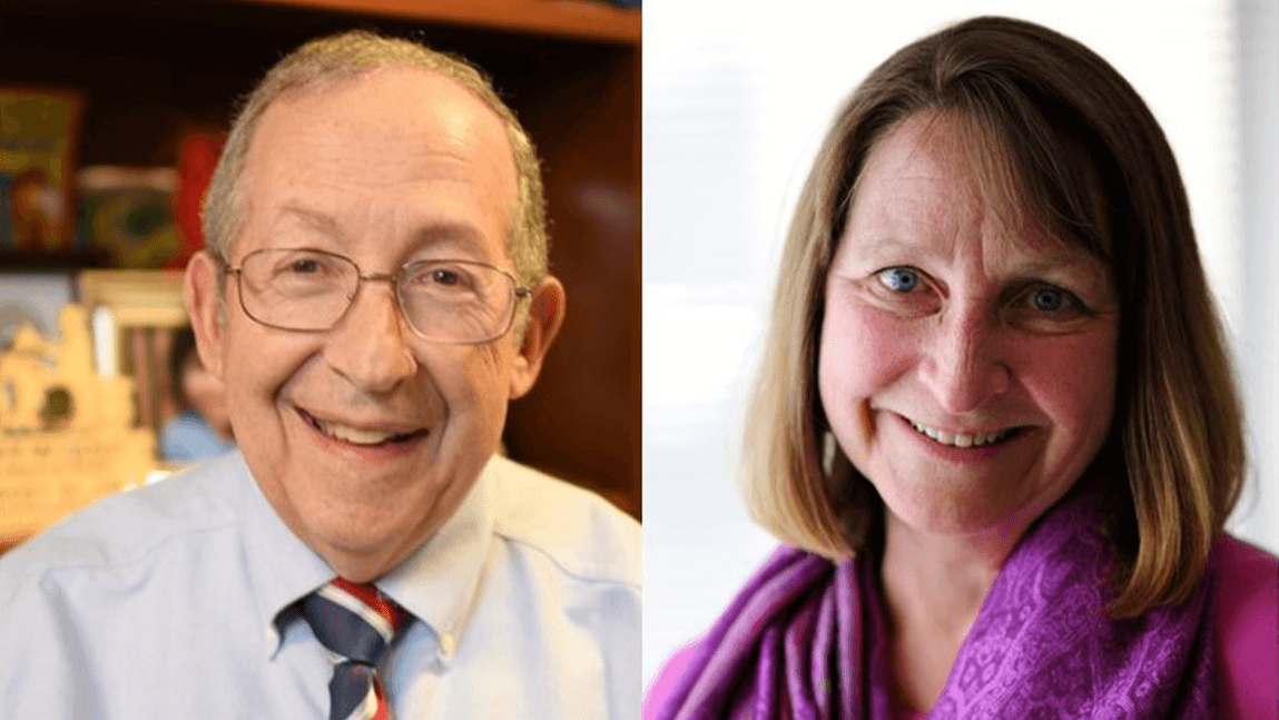 headshots of Lewis First, M.D., M.S. (left) and Leah Burke, M.D., M.A.