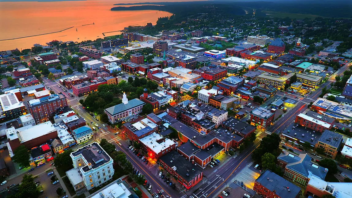 burlington night scene