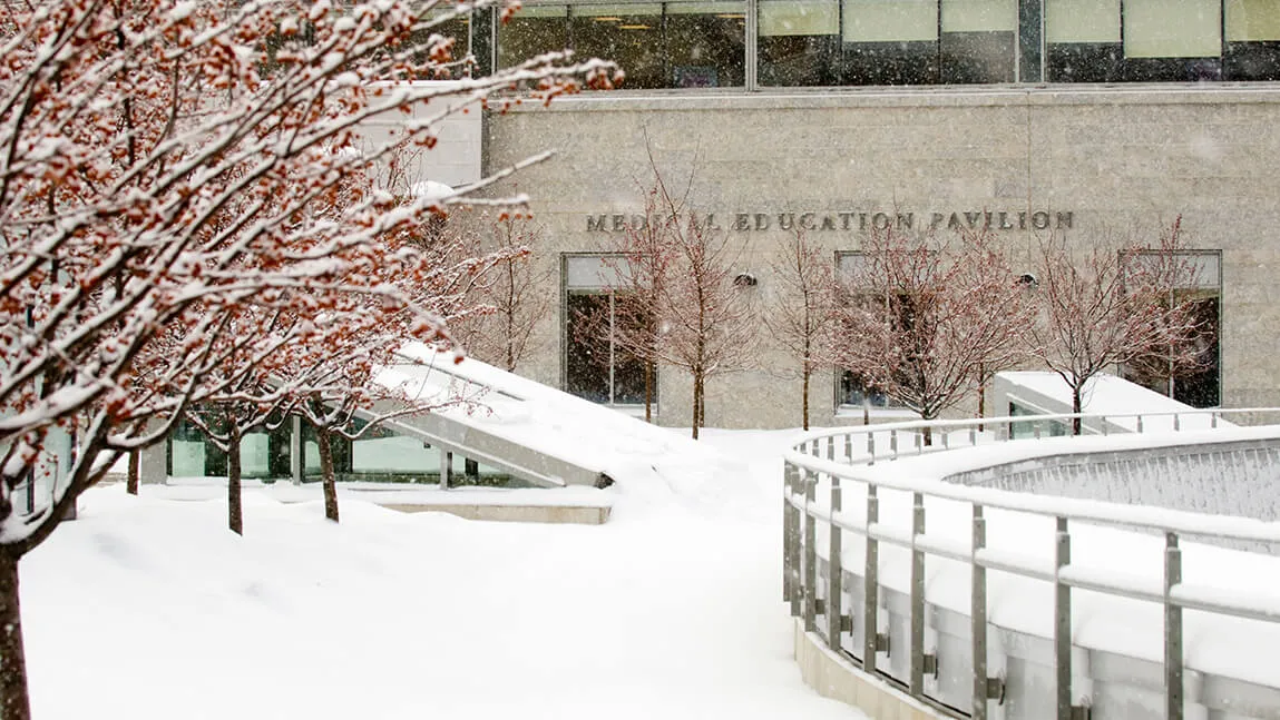 medical education building in winter