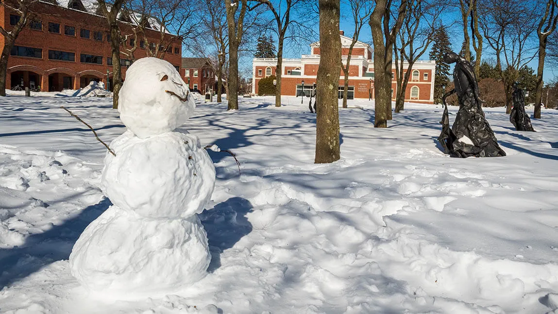 snowman on campus