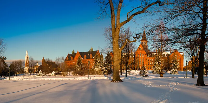 campus winter scene