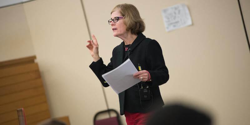 Rachel Johnson giving a lecture