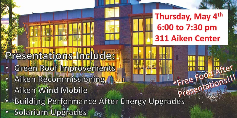 Aiken Center and flyer for greening presentations 