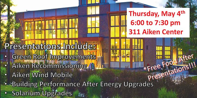 Aiken Center and flyer for greening presentations 