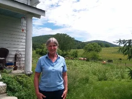 Cynthia Larson on her Wells, Vermont Farm