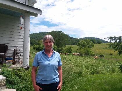 Cynthia Larson on her Wells, Vermont Farm