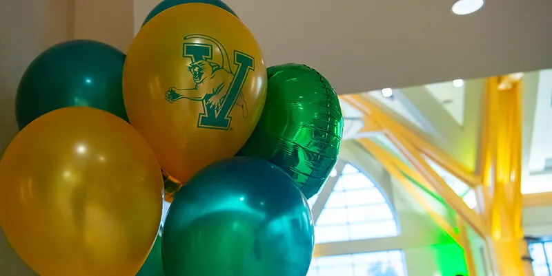 uplifting - green and gold catamount balloons