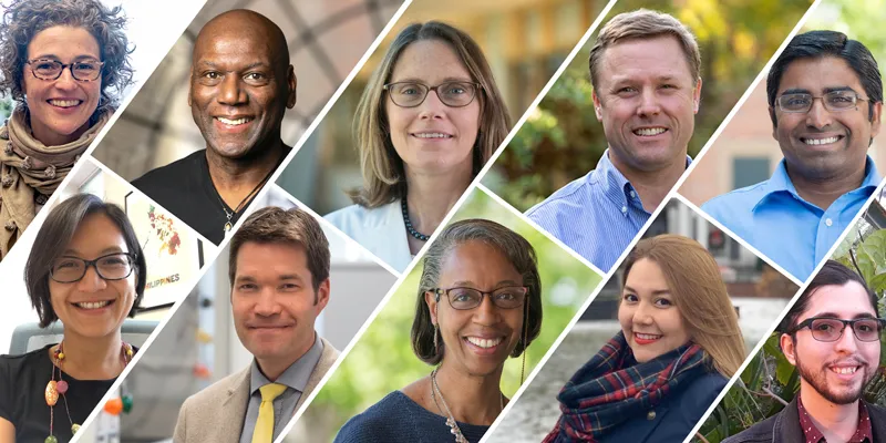 Photo composite of ten new Gund Fellows and Affiliates 
