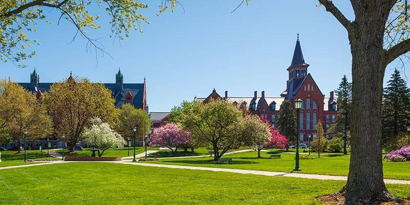 spring campus view