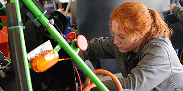 AERO Club member works on car