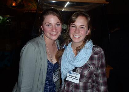 From left, Chelsea Mitchell (UVM '13) and Suzanne Ball (WFB '13) at ASLO conference.