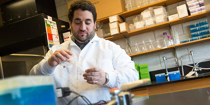 Eyal Amiel in the lab