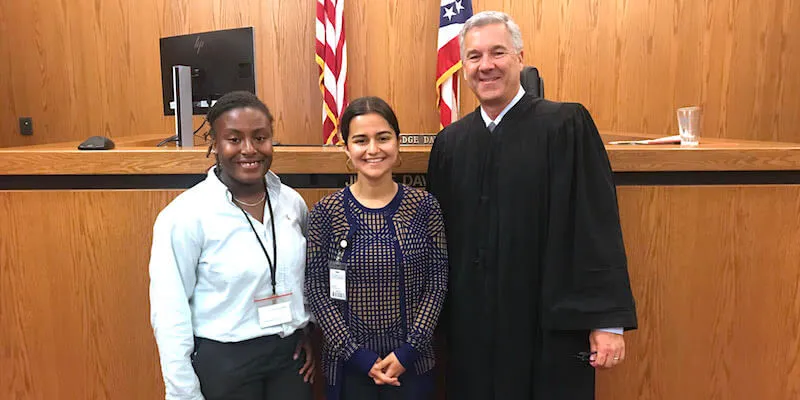 Ananda Sahihi (center) in the Cuyahoga County Drug Court in Ohio.
