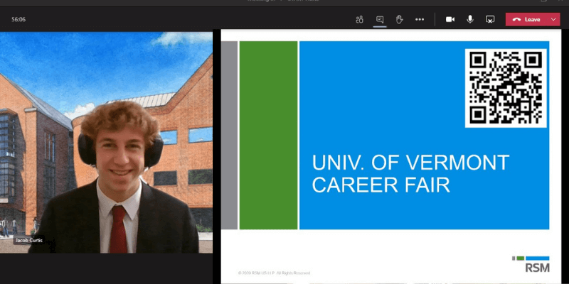 UVM, Grossman School of Business, Accounting Career Fair, Jacob Curtis