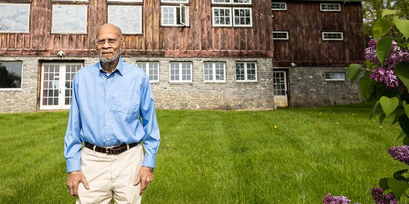 Dr. Jackson Clemmons on his farm in Charlotte, Vermont