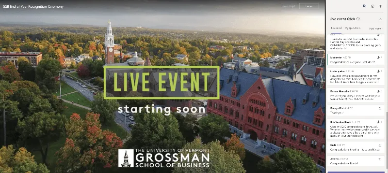 Grossman School of Business, 2020 end of year celebration