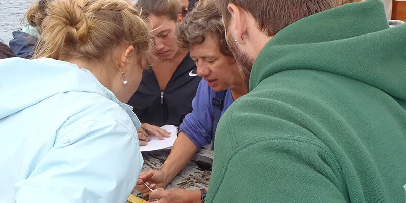Ellen Marsden with students