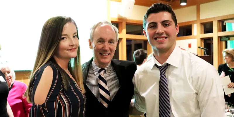 Amanda Nattress, President Tom Sullivan, James Whitley