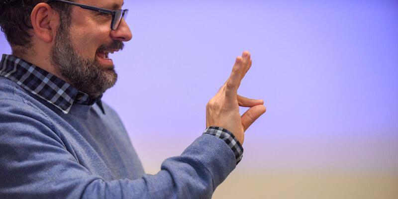 John Pirone teaching American Sign Language