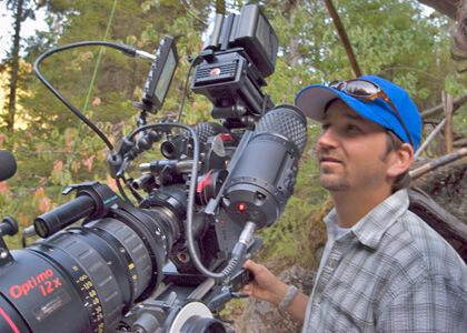 Josh Murphy shooting the 2010 film The River Why