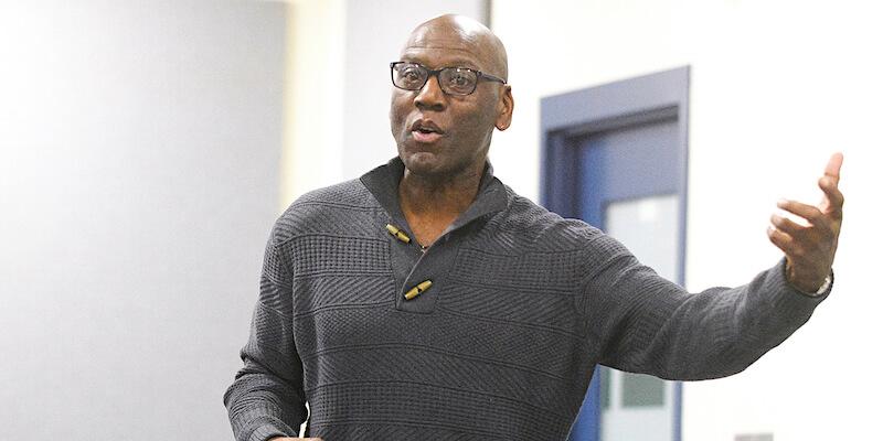 Dr. Leon Walls teaching Race and Racism class at UVM