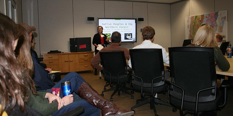 NSRC researcher Marla Emery presents at a Brown Bag at the VT Agency of Natural Resources