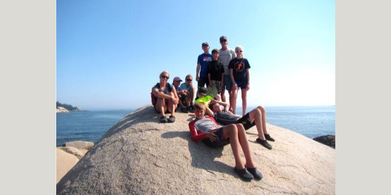 Olivia Lukacic and her summer campers on Hurricane Island