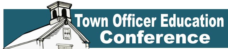 A town hall outline with the text "Town Officer Education Conference"