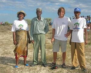 Ralph Rogers with community members in Madagascar.
