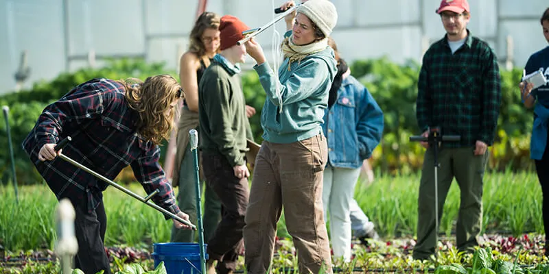 Students in agroecology class