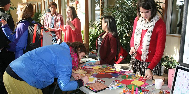 Rubenstein School Stewards host Valentine's Day event.