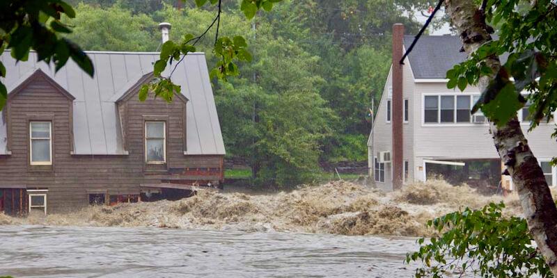 homes flooded by Tropical Storm Irene in August 2011