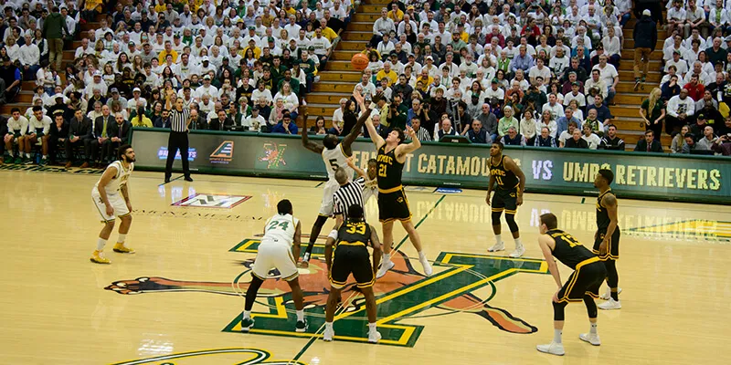 Tip off at the UVM versus UMBC men's basketball game.