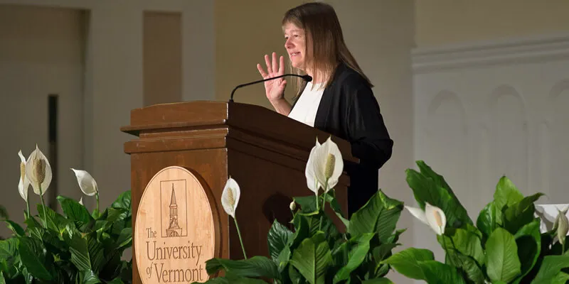 Anne Fadiman at UVM's Ira Allen Chapel