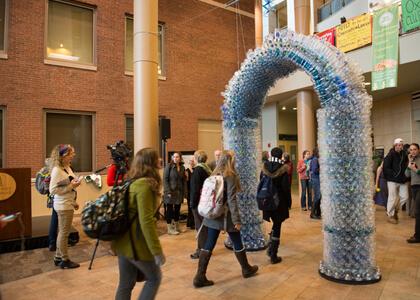bottled water sculpture