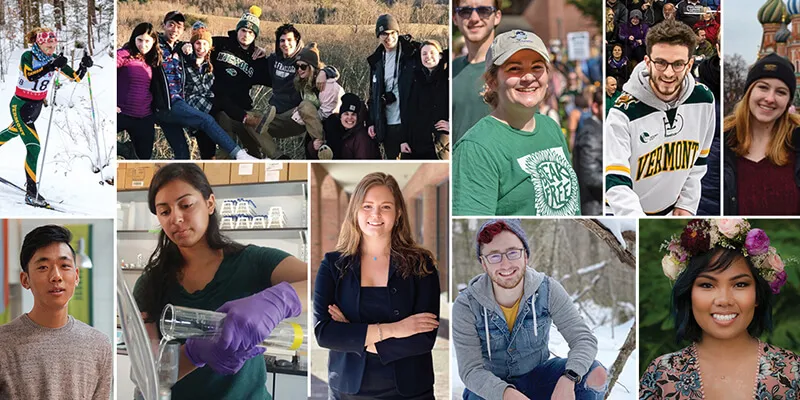 Collage of seniors graduating in UVM's Class of 2020