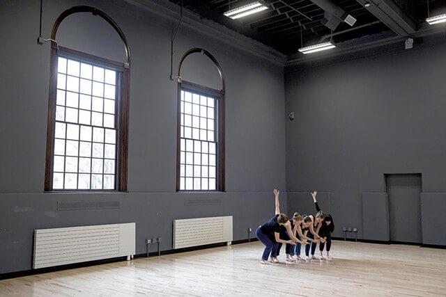 UVM dance students rehearsing in Cohen Hall (Oliver Parini, Seven Days)