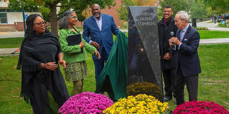 Unveiling the Andrew Harris monument