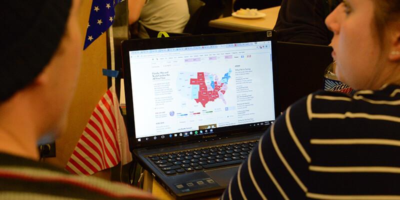 Students view election results