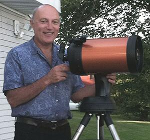 George Osol with his Celestron telescope
