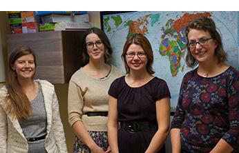 From left to right: Leigh Ann Holterman, Sara Clarke, Jessica Sheehe, Elizabeth Van Horn