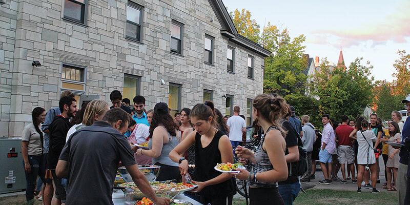 Students on UVM Hillel lawn