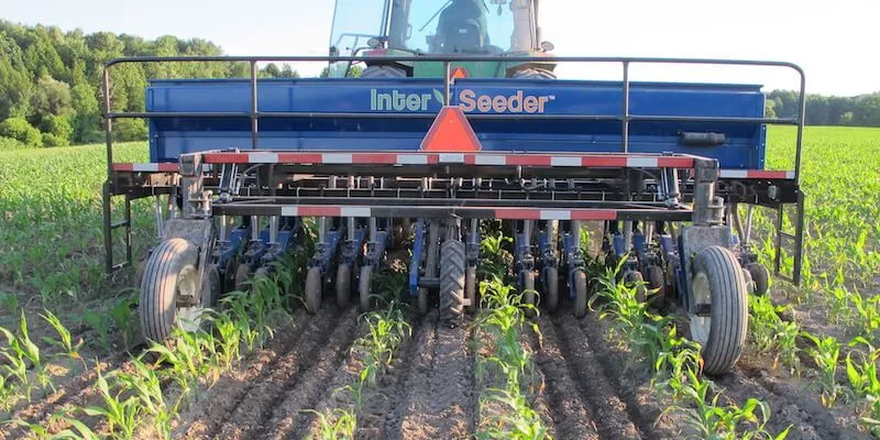 interseeder in field