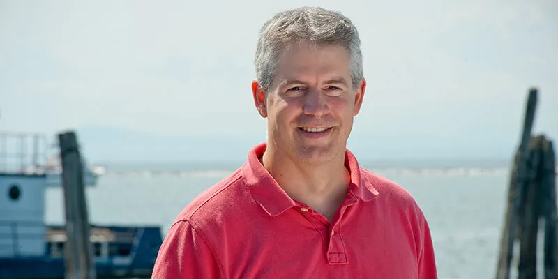 Jason Stockwell on shores of Lake Champlain