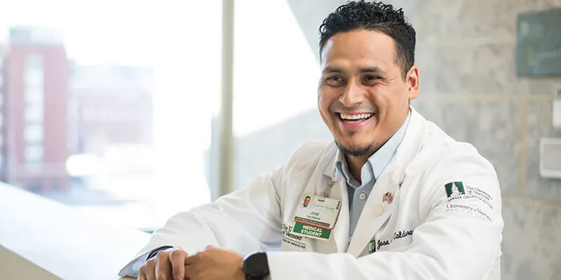 UVM medical student Jose Calderon smiles
