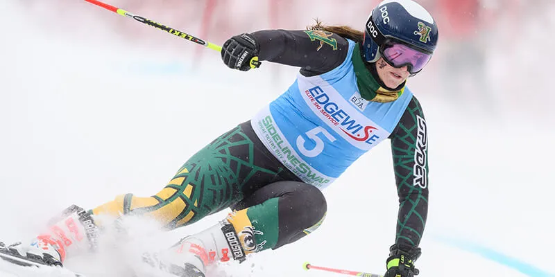 Paula Moltzan skiing for UVM